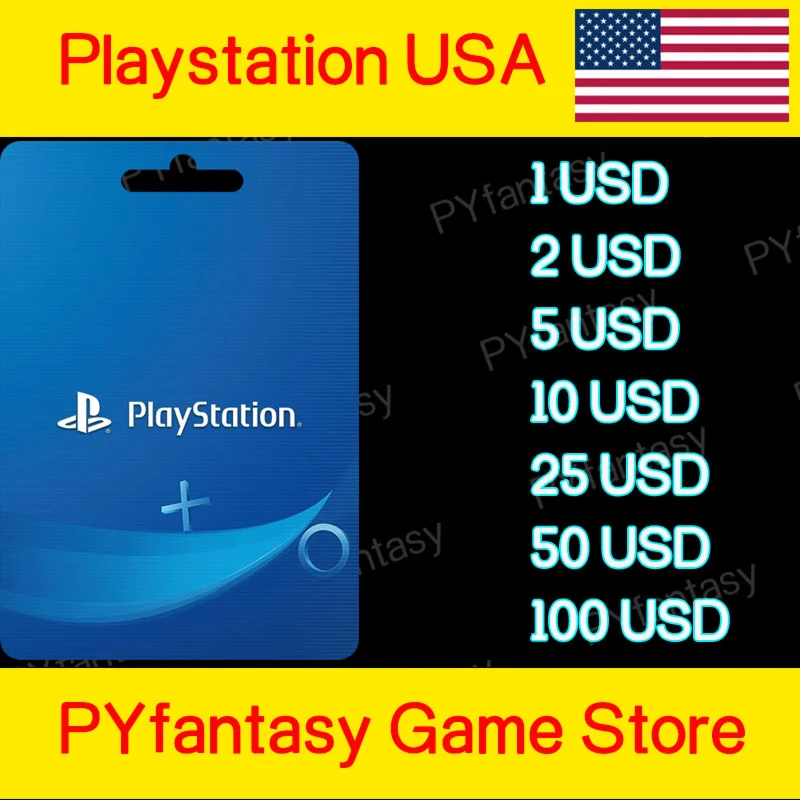 PlayStation PSN USD 1-2-3-4-5 US Gift Cards