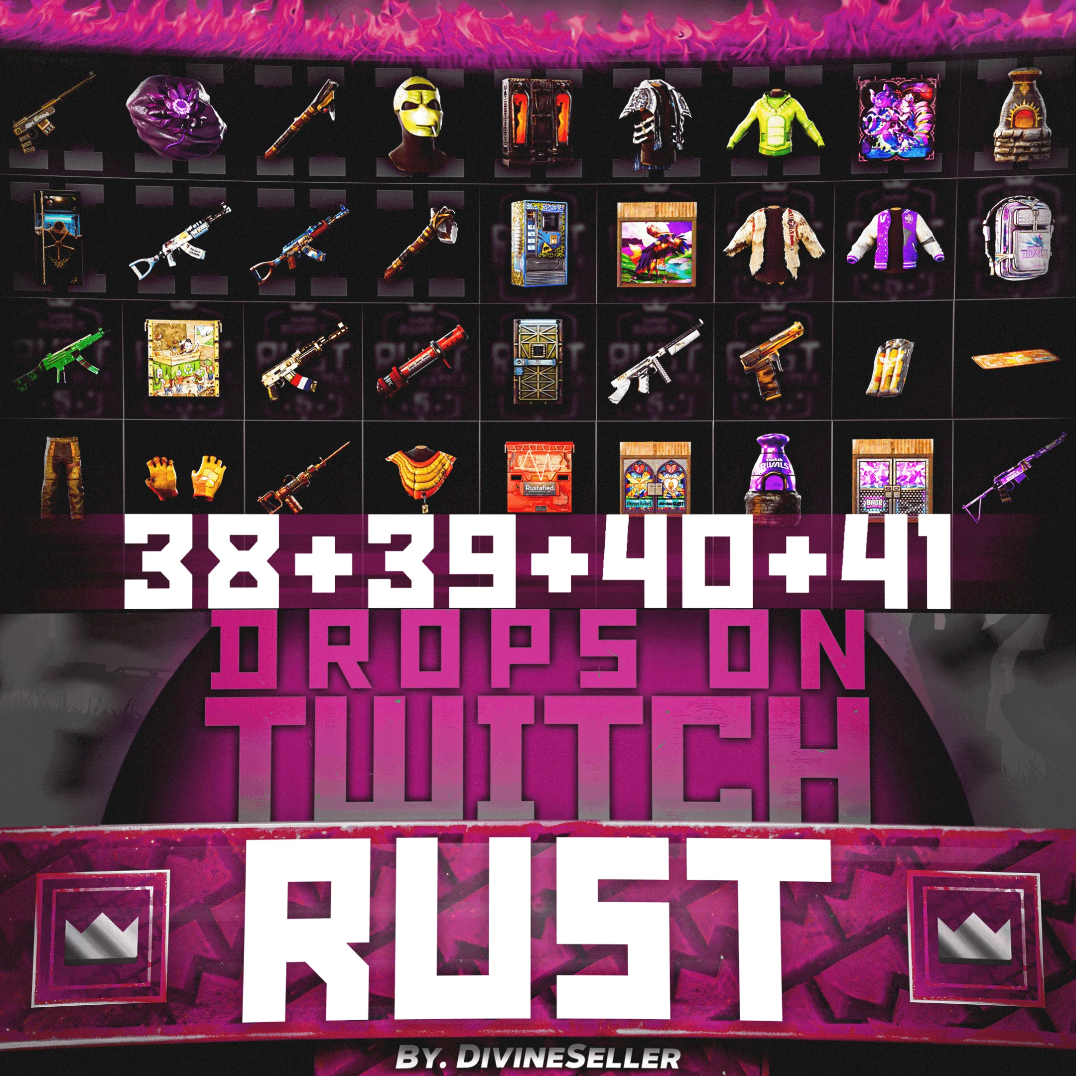 RUST TWITCH DROPS РАУНД 38+39+40+41 39 СКИНОВ