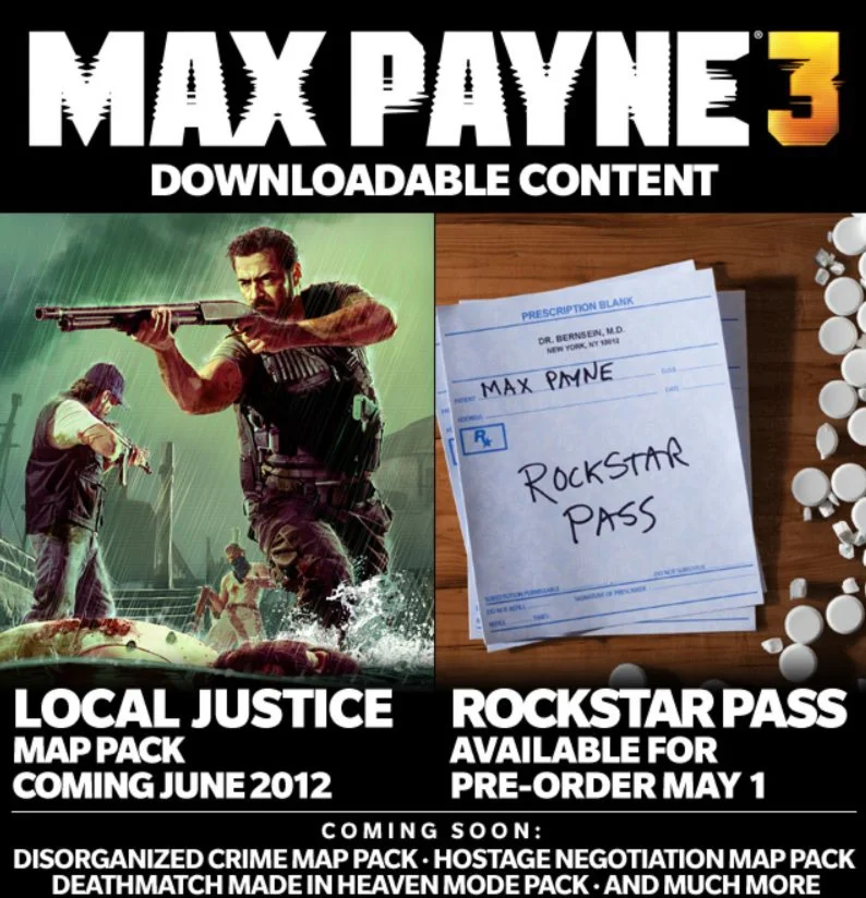 Max Payne 3 -Rockstar Pass DLC Steam CD Key REGION FREE