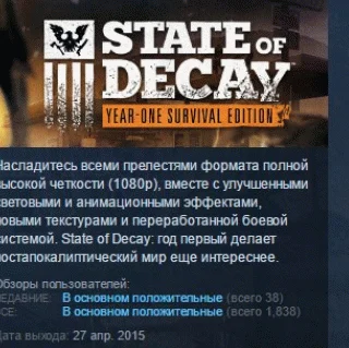 State of Decay: Year One Survival Edition YOSE STEAM