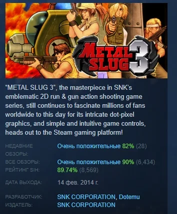METAL SLUG 3 АВТОДОСТАВКА STEAM РОССИЯ