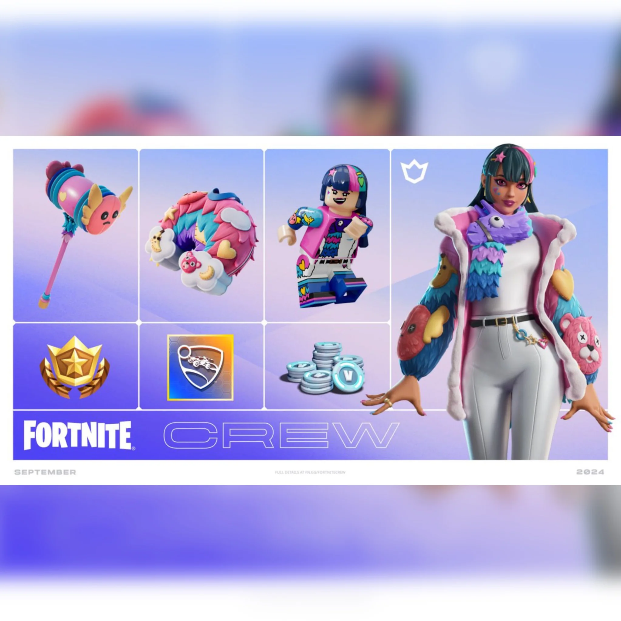 Подписка Отряд FORTNITE CrewБоевой пропуск+1000 ВБ