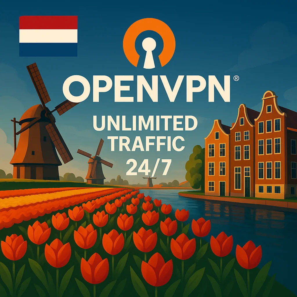 OPENVPN NETHERLAND БЕЗЛИМИТНЫЙ АВТО 1/2/3 МЕСЯЦА 3DEV